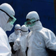 Quarantine officers in August inspect the ship Alpha Friendship, a bulk carrier registered in Greece that carries ore from Port Pepel in Sierra Leone, one of the Ebola-hit countries in West Africa.
Stringer/AFP/Getty Images